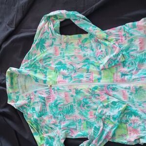 Lilly Pulitzer tennis Print Zip-Up Jacket